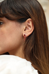 Silhouette Garnet Birthstone Earring