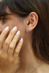 Silhouette Amethyst Birthstone Earring