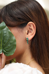 Silhouette Emerald Birthstone Earring