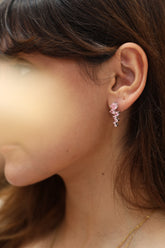 Silhouette Pink Tourmaline Birthstone Earring