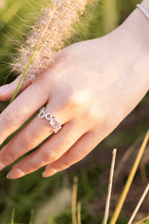 October Birthstone Silhouette Ring