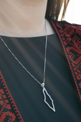 Palestine Map Necklace