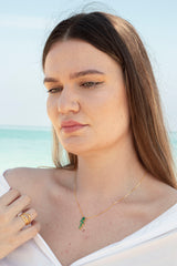 Silhouette Emerald Birthstone Necklace