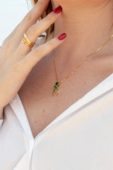 Silhouette Emerald Birthstone Necklace