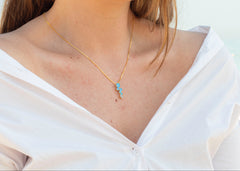Silhouette Blue Topaz Birthstone Necklace