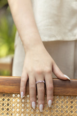 Baguette Pink Tourmaline Birthstone Ring