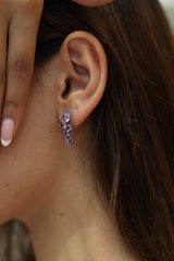 Silhouette Amethyst Birthstone Earring