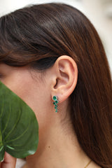 Silhouette Emerald Birthstone Earring
