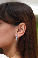 Silhouette Aquamarine Birthstone Earring